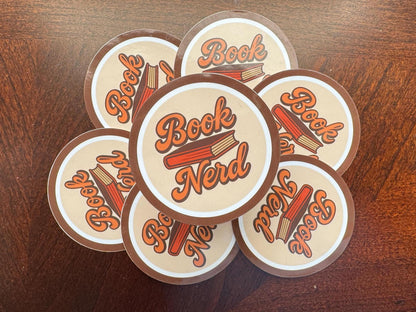 Book Nerd Vinyl Sticker | Book Lover Gift | Cute Bookish Sticker for Laptops, Journals, Water Bottles, and More