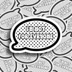 Bold green speech bubble sticker with retro polka dot design, featuring "I'm Not for Everyone" message, perfect for laptops or notebooks.