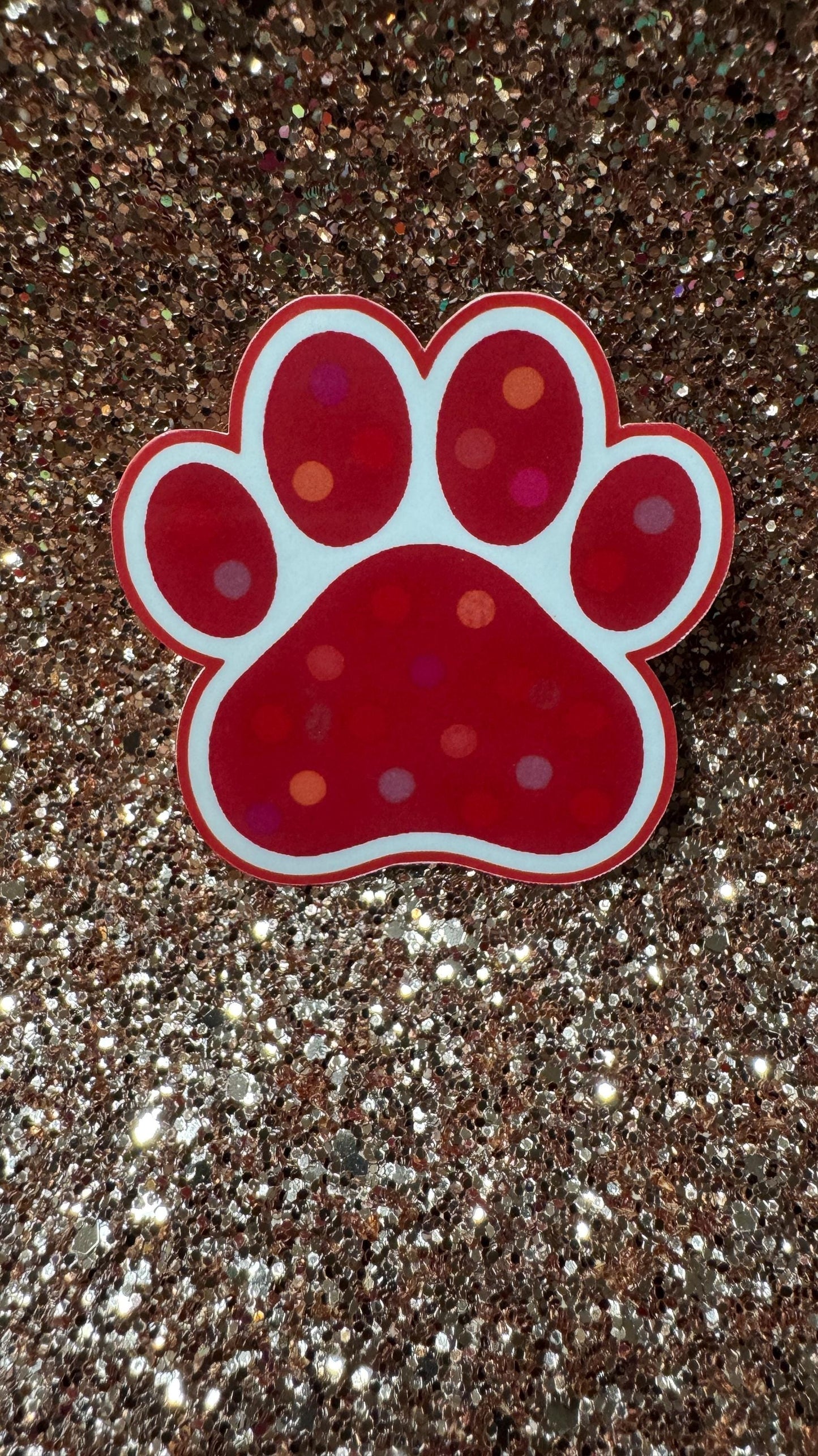 Colorful Polka Dot Paw Print Sticker | Cute Animal Vinyl Sticker | Pet Lover Gift | Waterproof & Durable