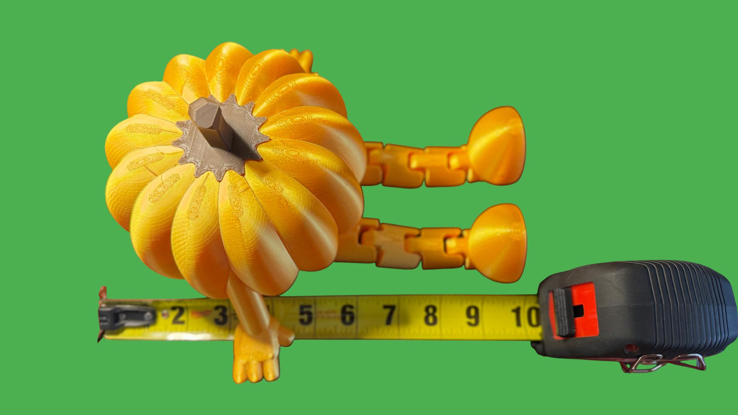 Halloween Pumpkin with Articulated Legs | Fall Home Décor | Spooky Pumpkin Shelf Sitters