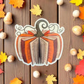 Pumpkin-themed book sticker from Forcebuilder featuring fall reading and cozy autumn journal design, perfect for decorating notebooks.