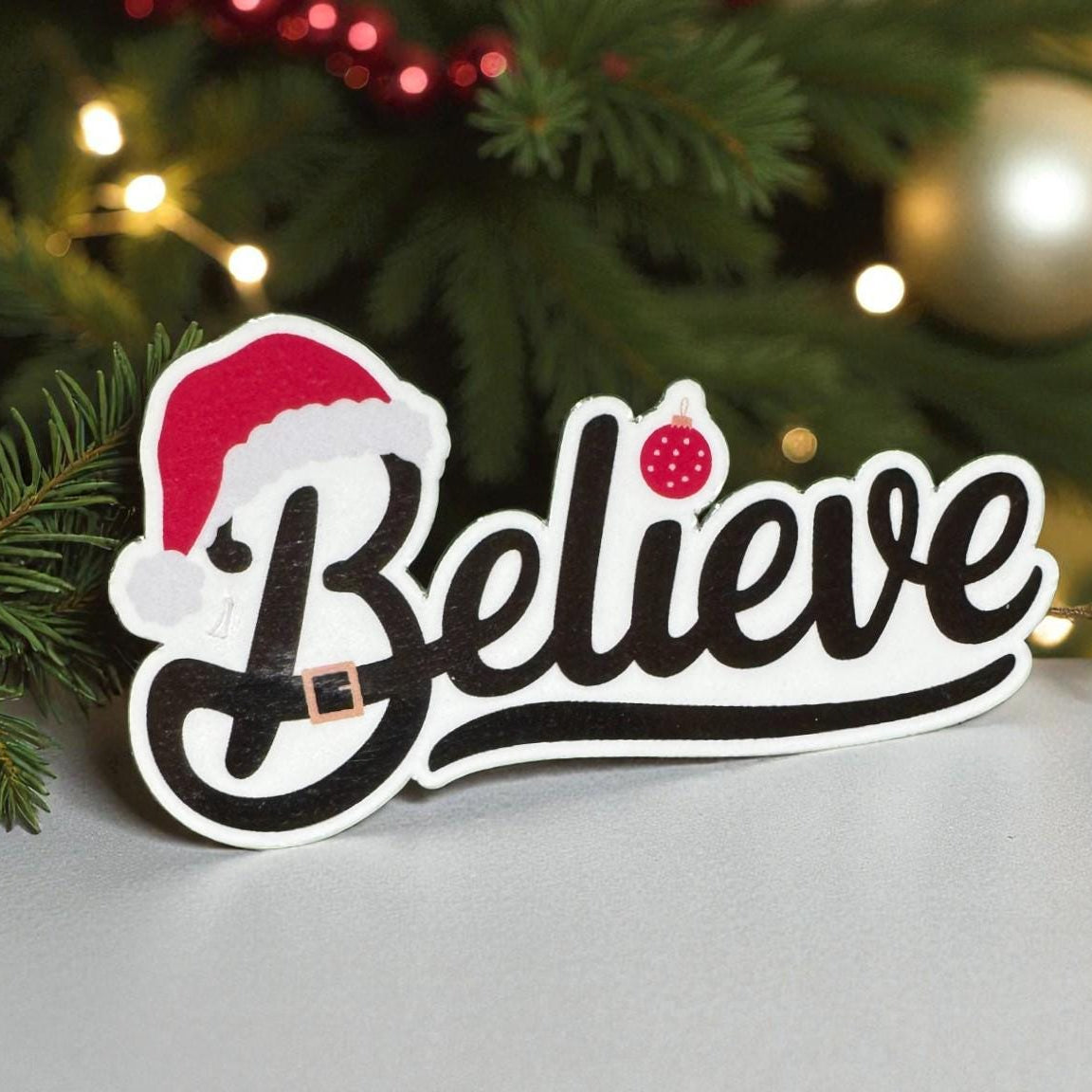 Santa script Christmas sticker from Forcebuilder featuring holiday faith and magic themes on festive vinyl decal