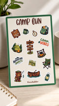 Cute Camp Waterproof Vinyl Sticker Sheet by Forcebuilder